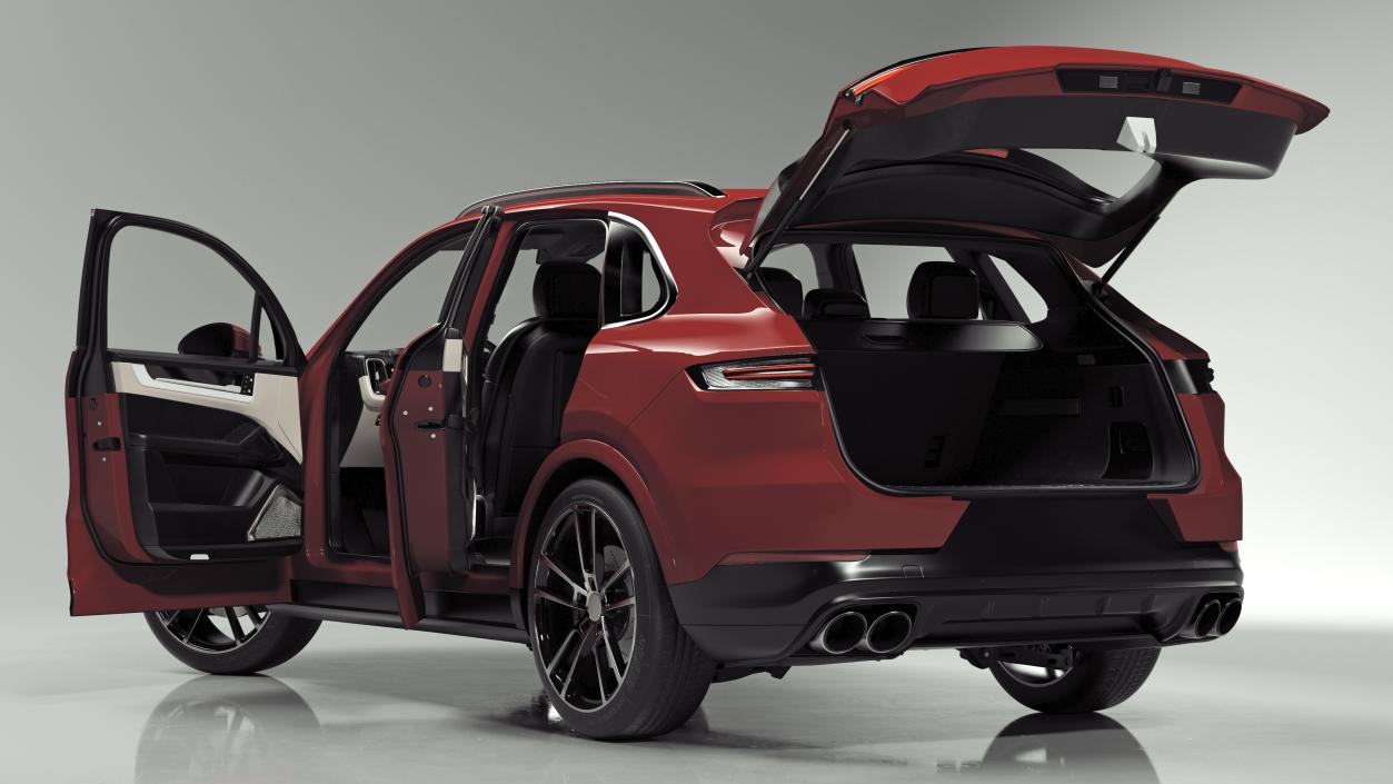 Luxury AWD 4dr SUV Red Rigged 3D model