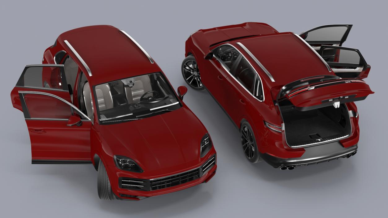 Luxury AWD 4dr SUV Red Rigged 3D model