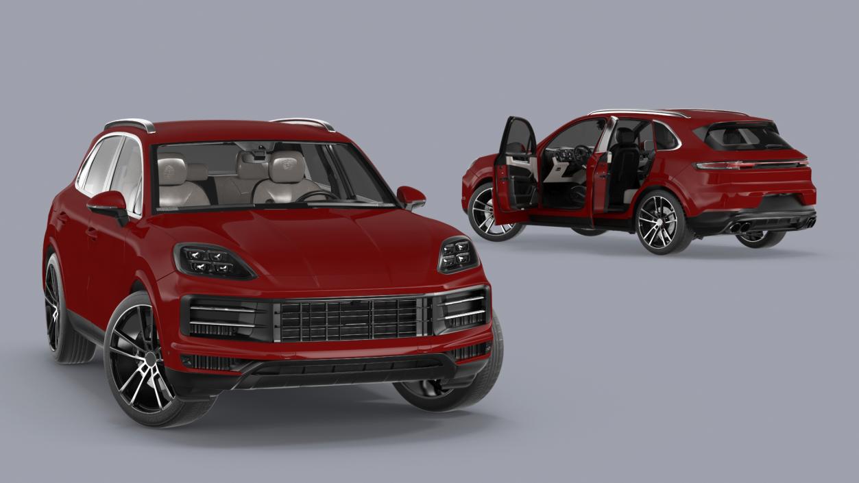 Luxury AWD 4dr SUV Red Rigged 3D model