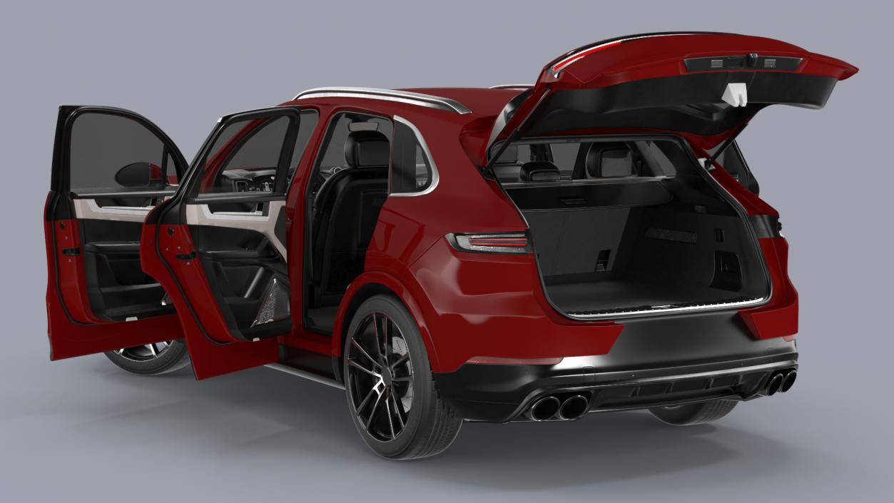 Luxury AWD 4dr SUV Red Rigged 3D model