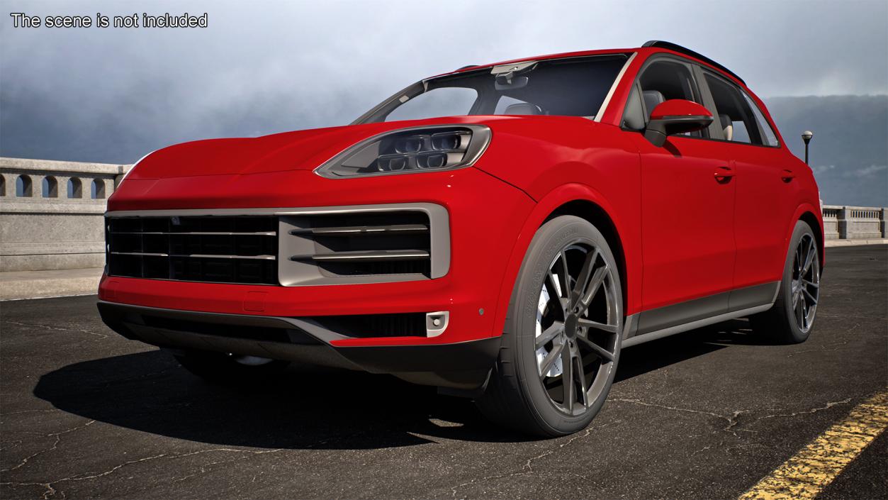 Luxury AWD 4dr SUV Red Rigged 3D model