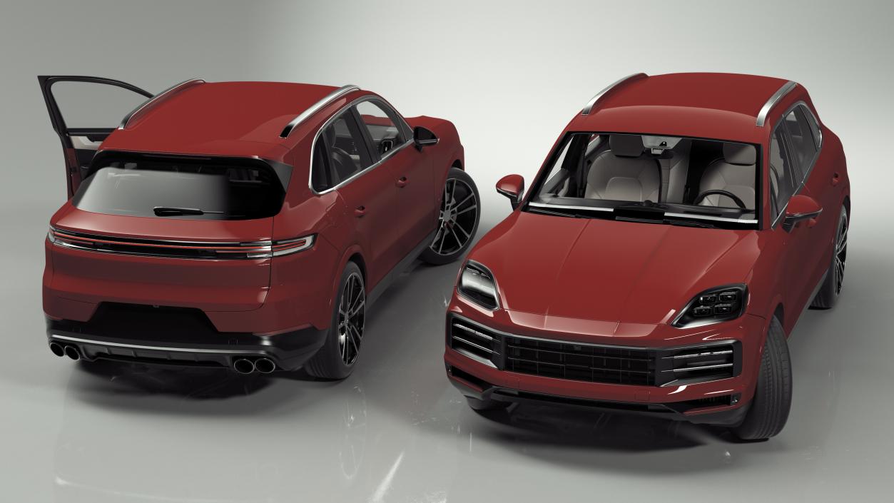 Luxury AWD 4dr SUV Red Rigged 3D model