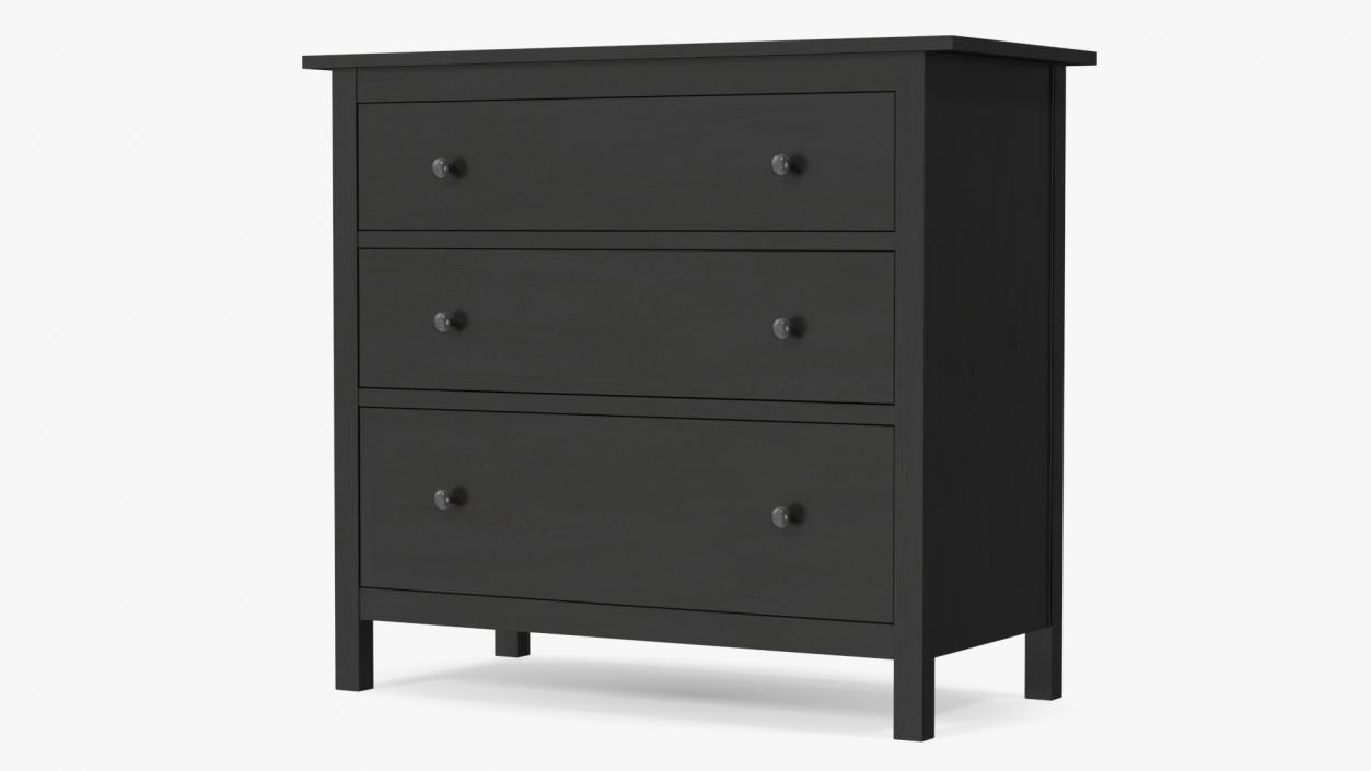 3D model Ikea 3 Drawer Chest Brown