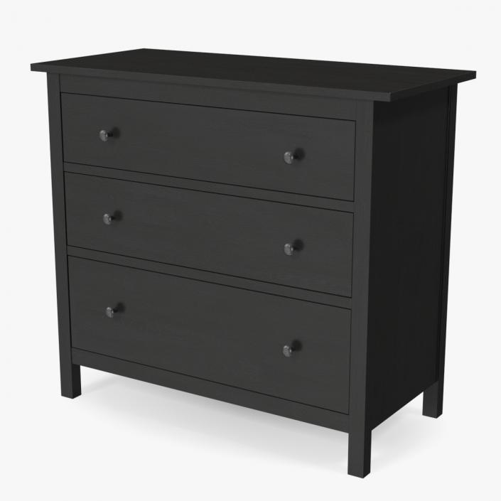 3D model Ikea 3 Drawer Chest Brown