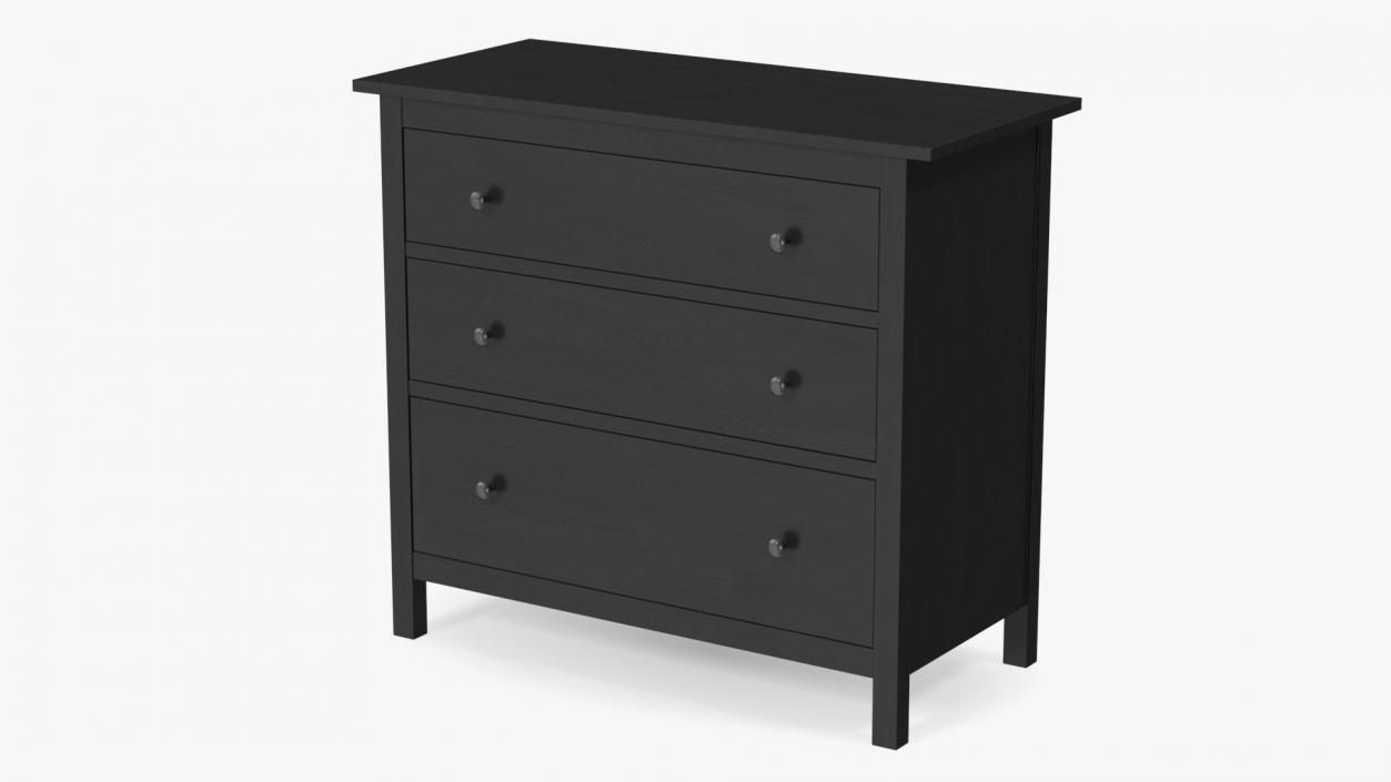 3D model Ikea 3 Drawer Chest Brown