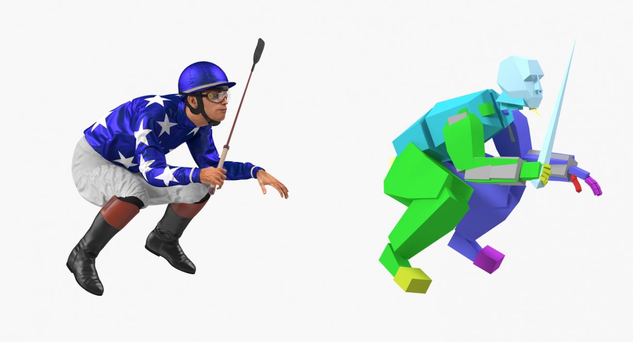 Horse Jockey Rigged 3D model