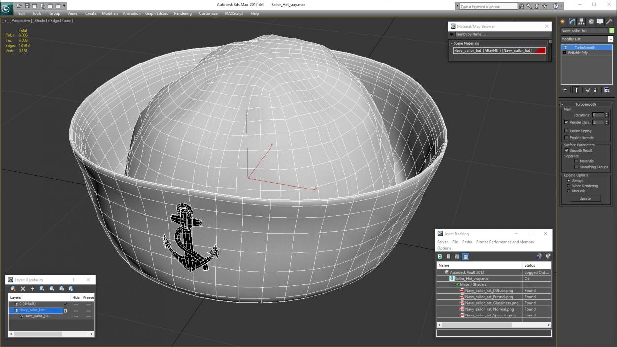 3D model Sailor Hat