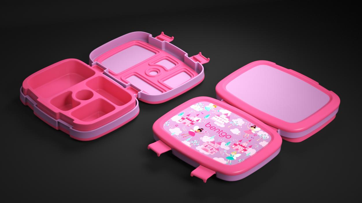 3D Lunch Box Bentgo Kids Open Pink