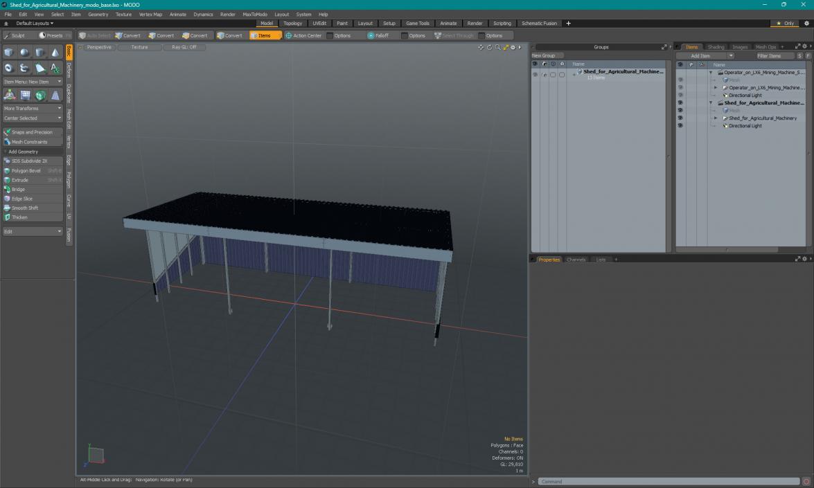 3D Shed for Agricultural Machinery