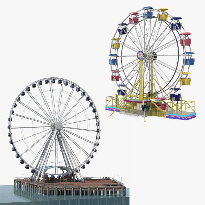 3D Rigged Ferris Wheels 3D Models Collection