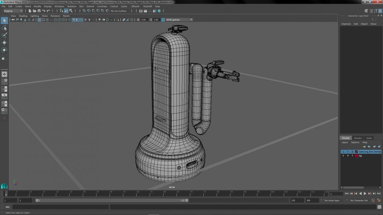 Samsung Bot Handy Smile Rigged for Maya 3D model