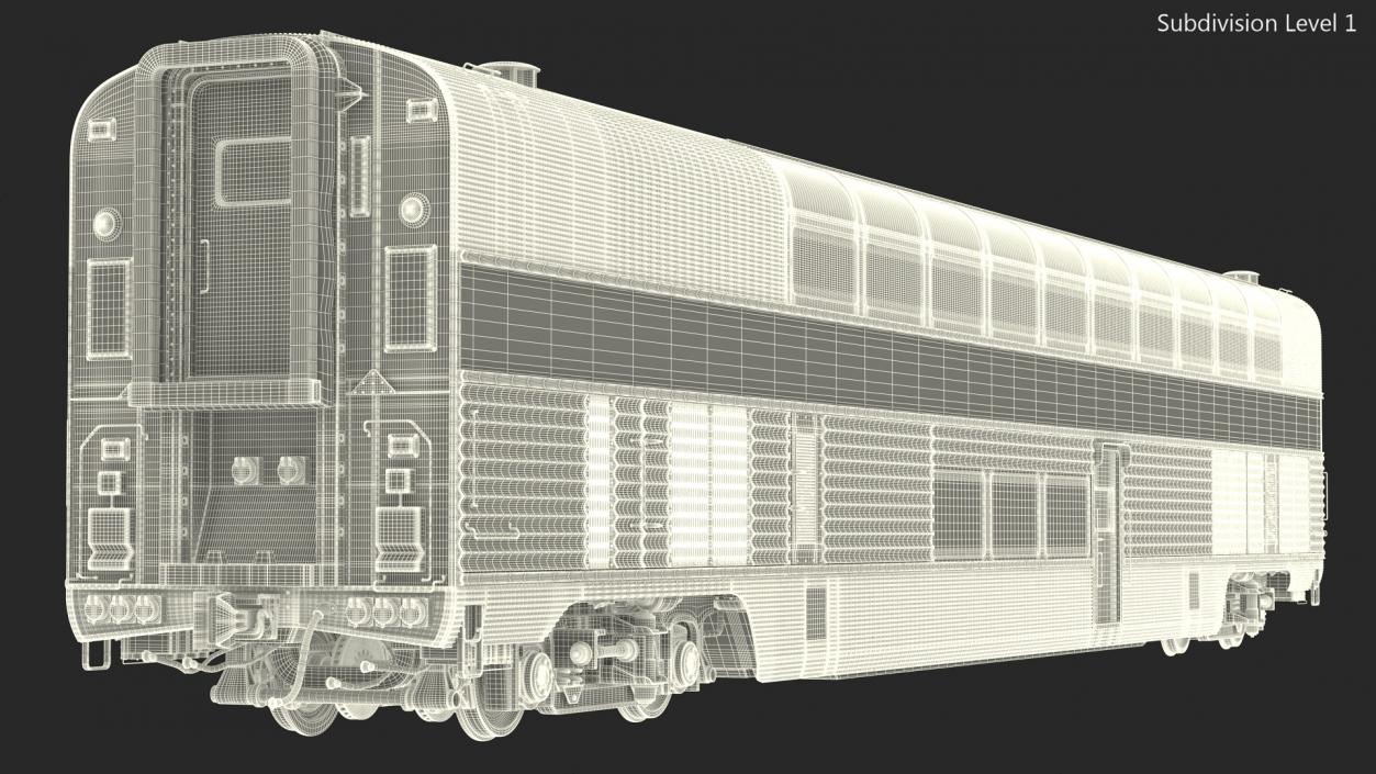 Double Decker Passenger Car Amtrak 3D model