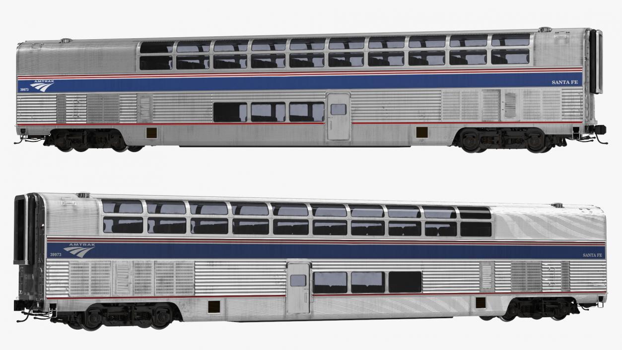 Double Decker Passenger Car Amtrak 3D model