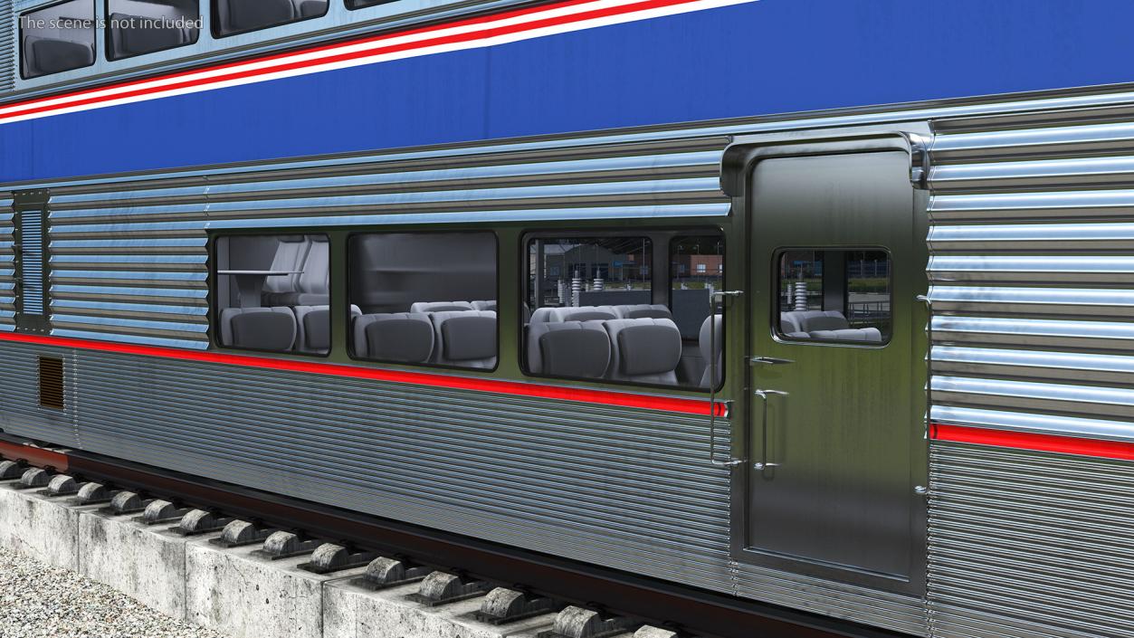 Double Decker Passenger Car Amtrak 3D model