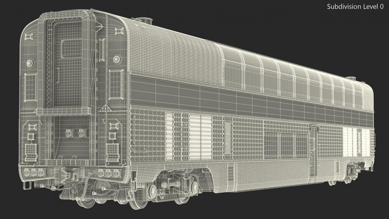 Double Decker Passenger Car Amtrak 3D model