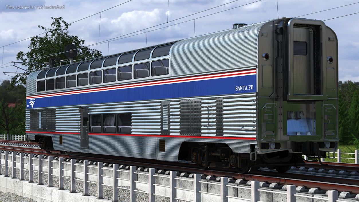 Double Decker Passenger Car Amtrak 3D model