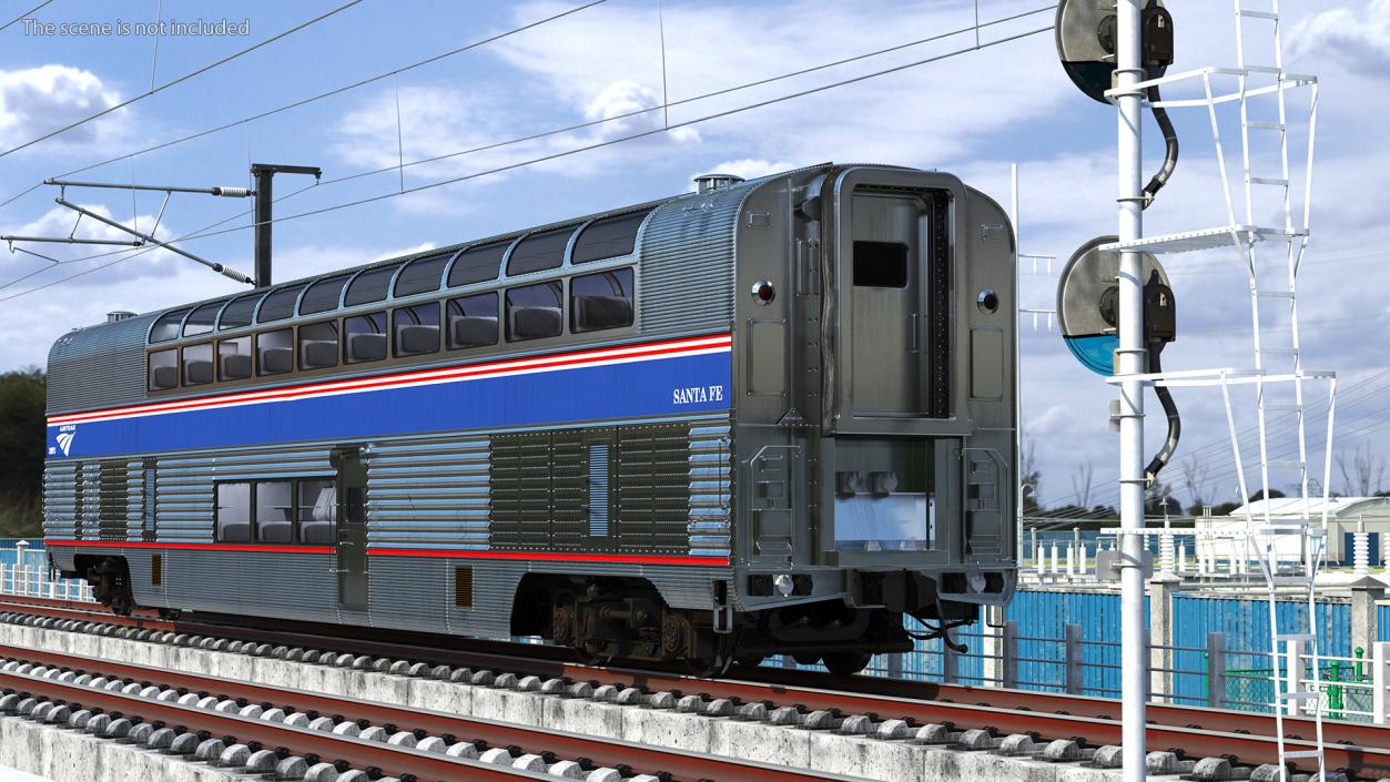 Double Decker Passenger Car Amtrak 3D model