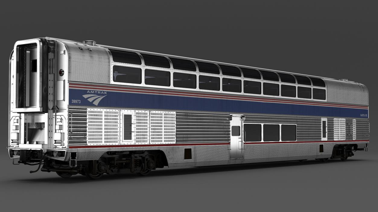 Double Decker Passenger Car Amtrak 3D model