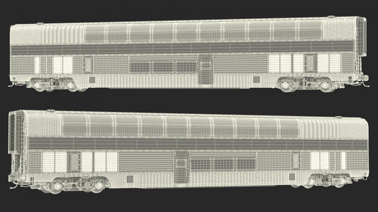 Double Decker Passenger Car Amtrak 3D model