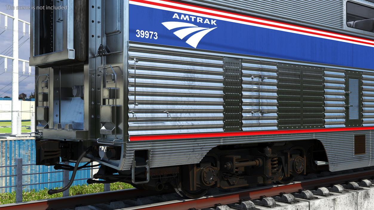 Double Decker Passenger Car Amtrak 3D model