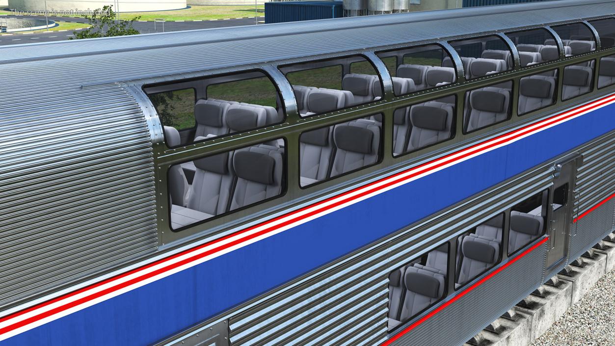 Double Decker Passenger Car Amtrak 3D model