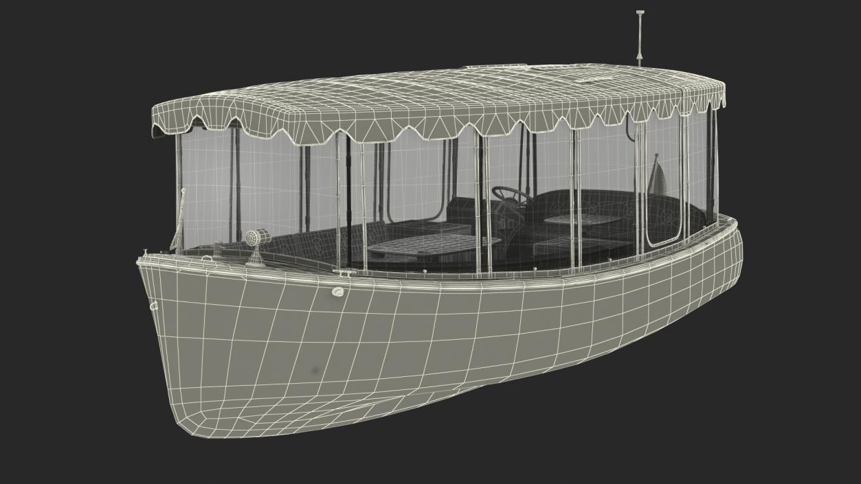 3D Electric Boat with Canvas Enclosures Rigged model