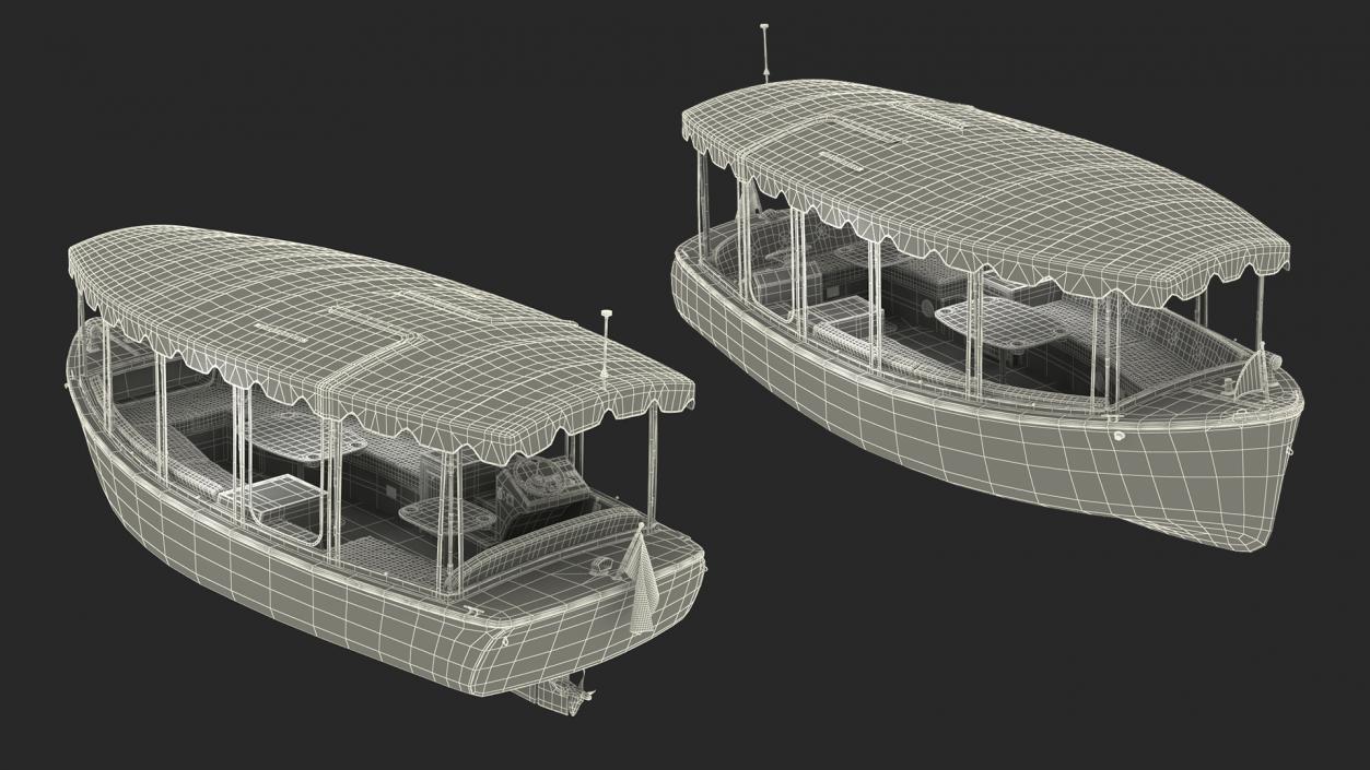 3D Electric Boat with Canvas Enclosures Rigged model