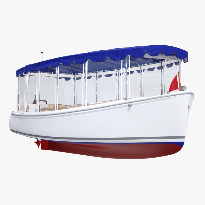 3D Electric Boat with Canvas Enclosures Rigged model