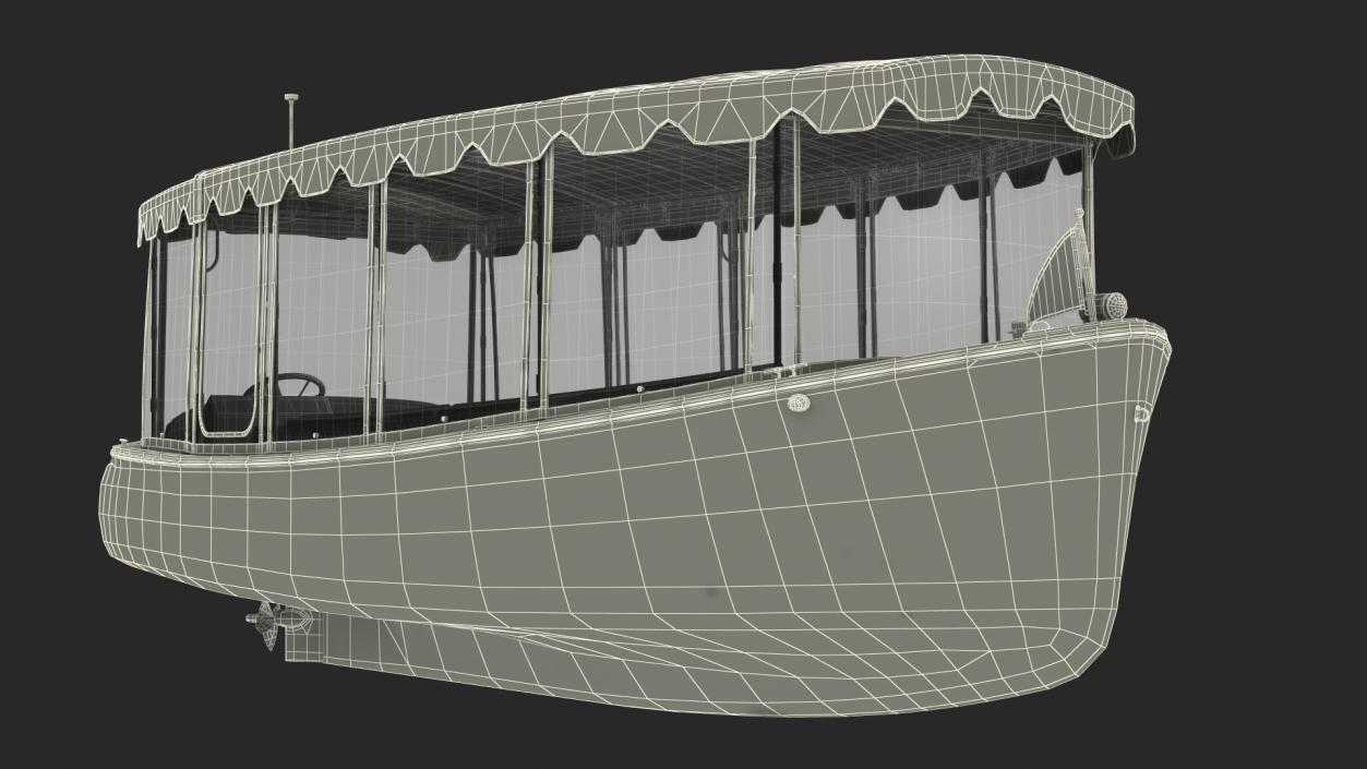 3D Electric Boat with Canvas Enclosures Rigged model