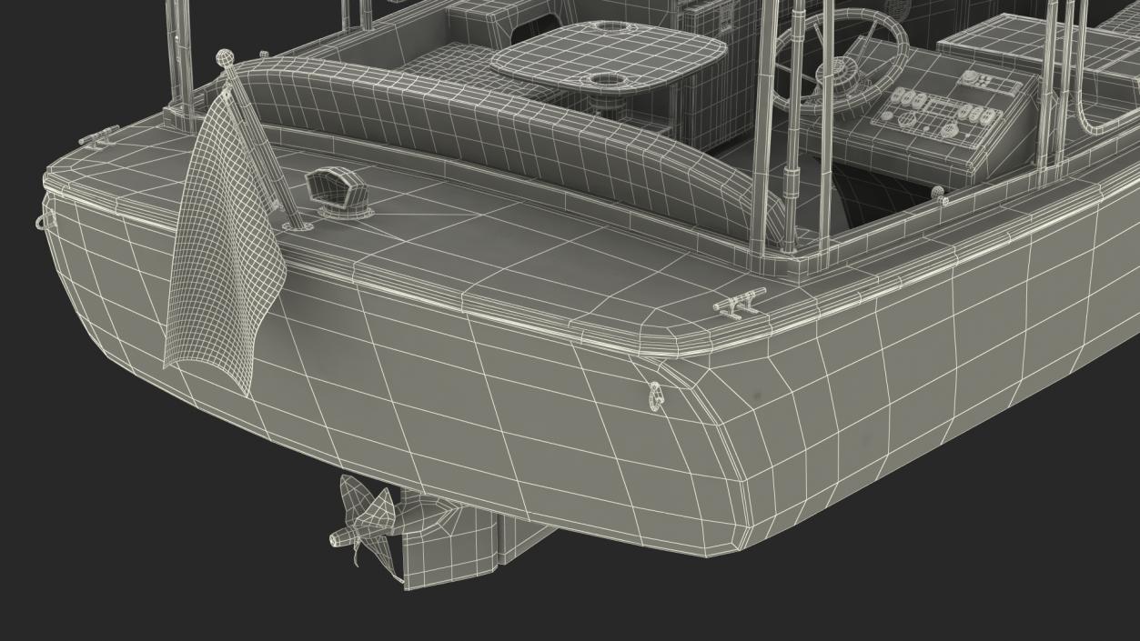 3D Electric Boat with Canvas Enclosures Rigged model