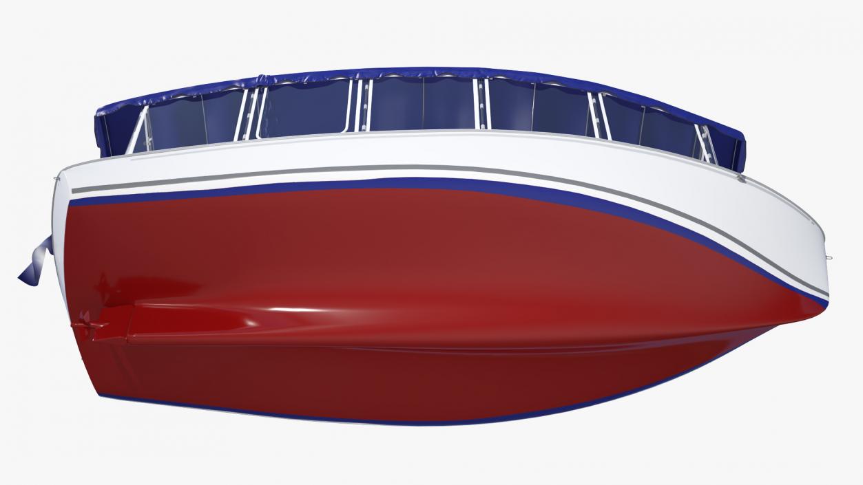 3D Electric Boat with Canvas Enclosures Rigged model