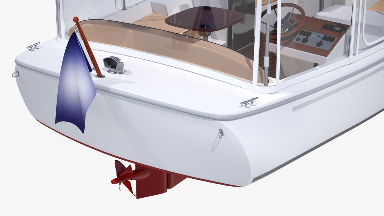 3D Electric Boat with Canvas Enclosures Rigged model