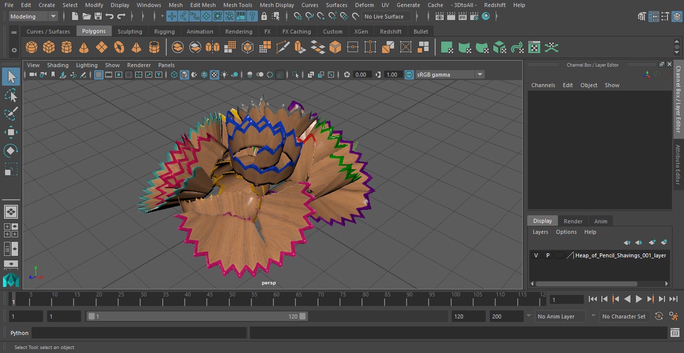 3D Heap of Pencil Shavings model