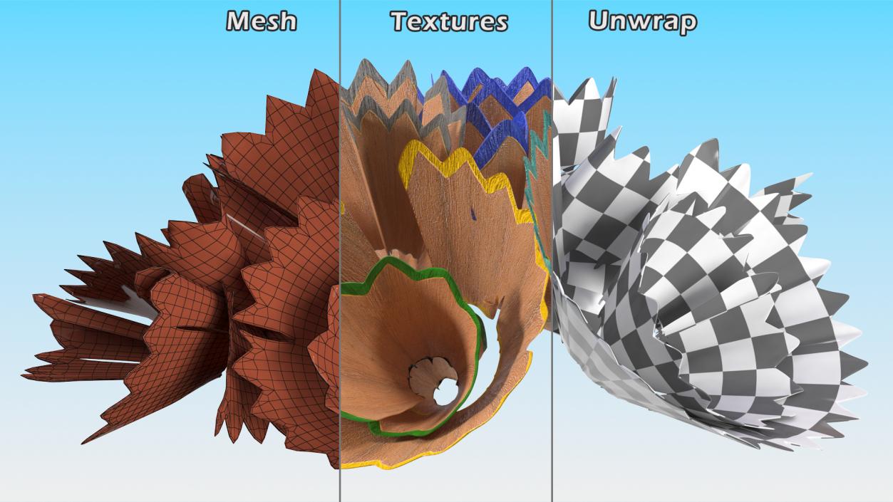 3D Heap of Pencil Shavings model