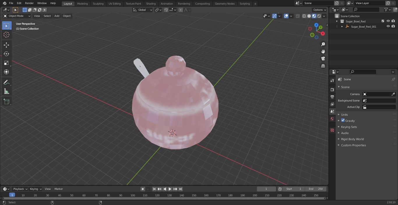 Sugar Bowl Red 3D model