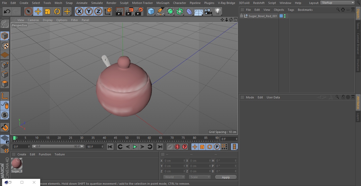 Sugar Bowl Red 3D model