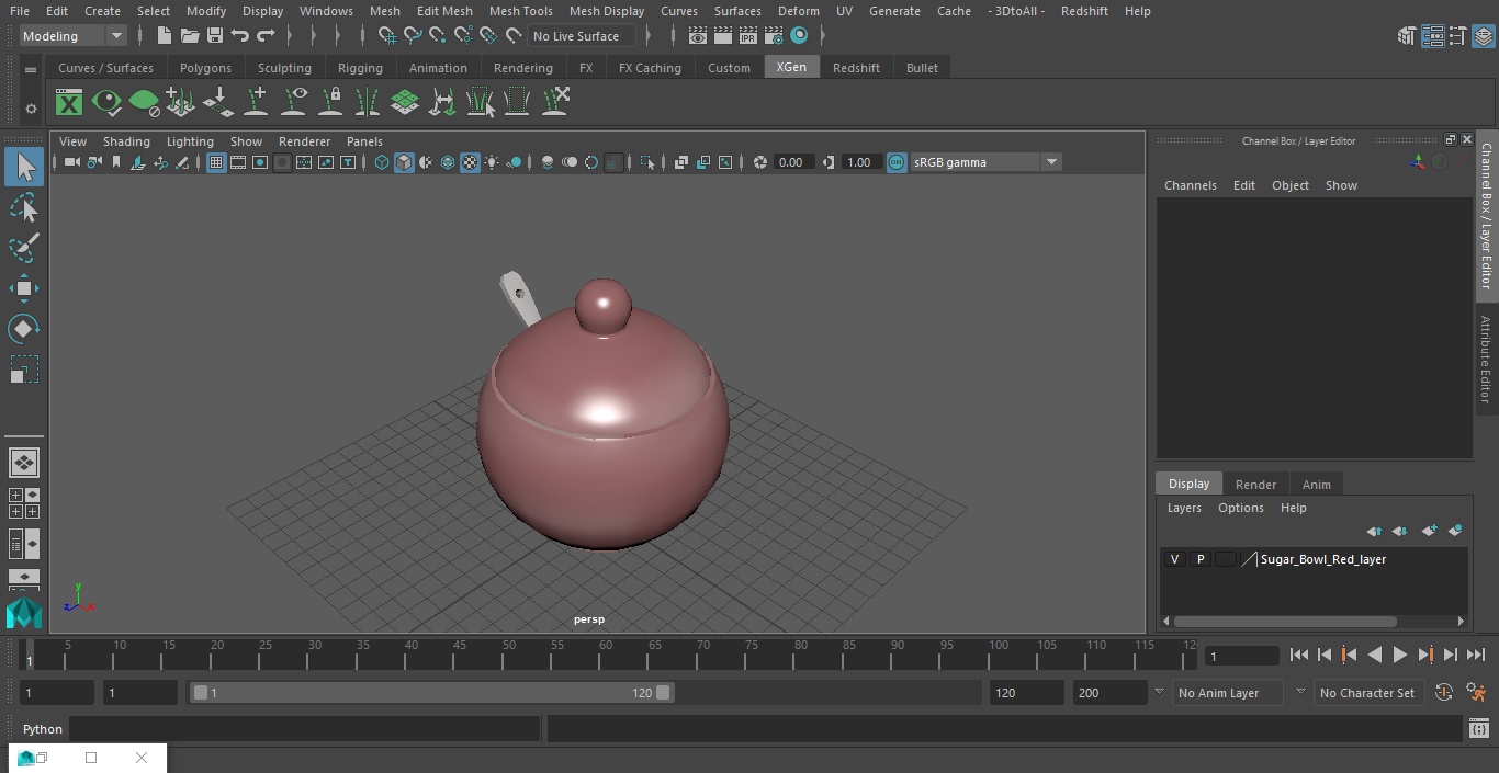 Sugar Bowl Red 3D model