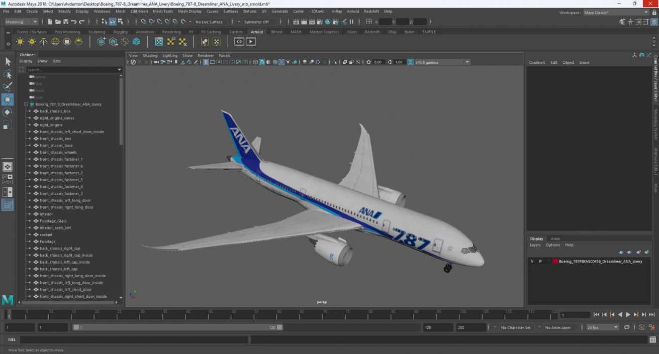 Boeing 787-8 Dreamliner ANA Livery 3D model