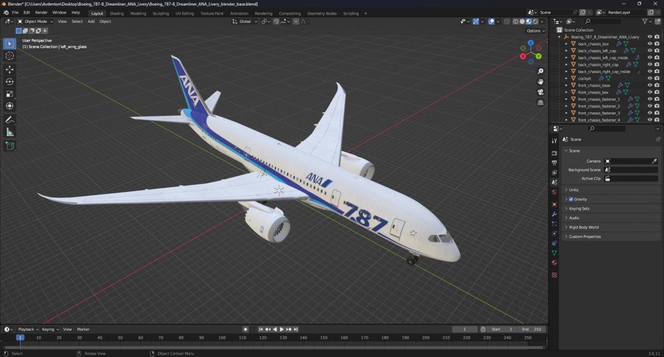 Boeing 787-8 Dreamliner ANA Livery 3D model