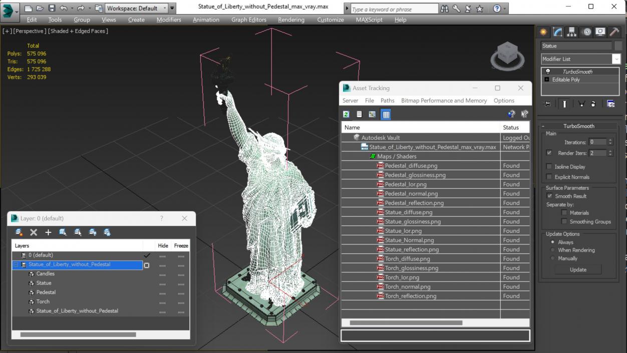 Statue of Liberty without Pedestal 3D model