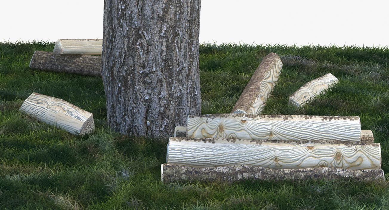 3D Chopping Firewood on Grass