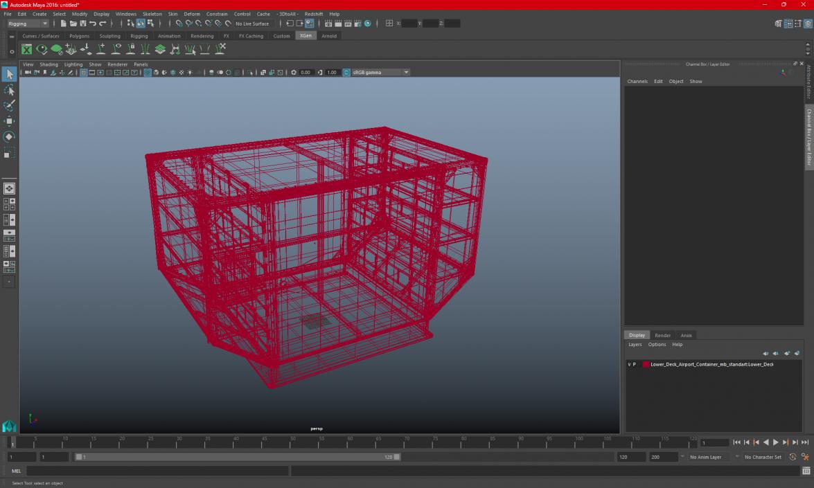 3D Lower Deck Airport Container model