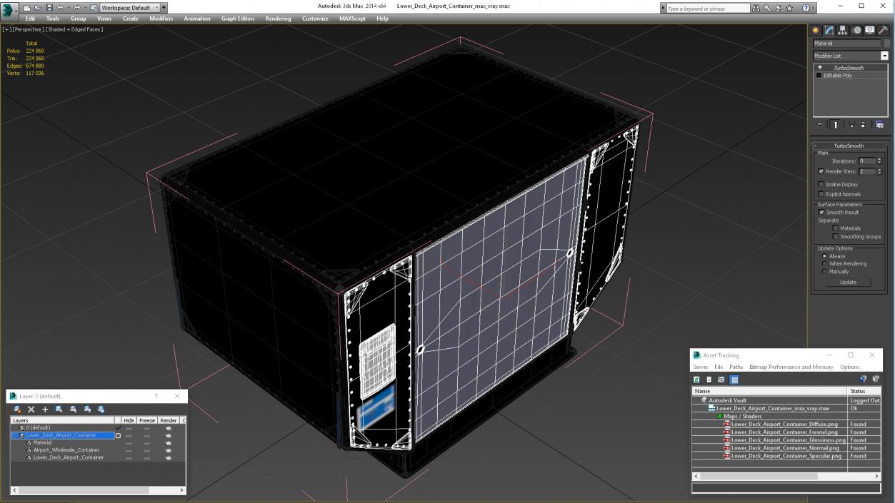 3D Lower Deck Airport Container model