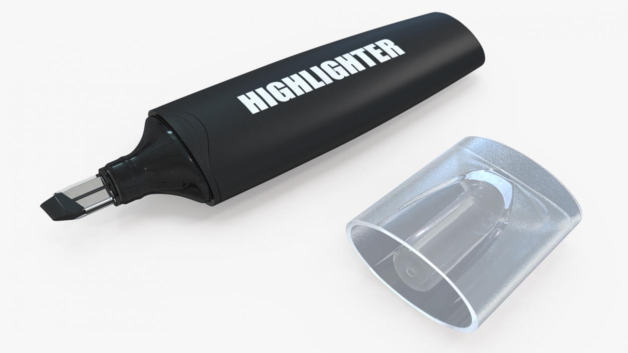 Black Highlighter Marker 3D model