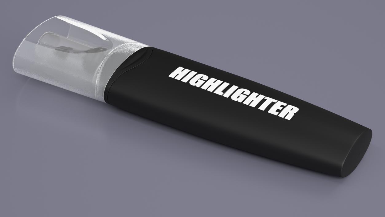 Black Highlighter Marker 3D model