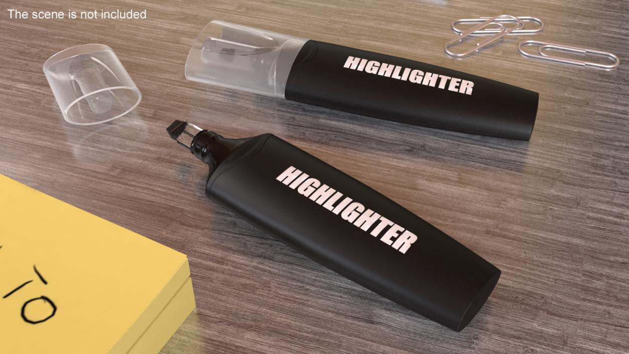 Black Highlighter Marker 3D model