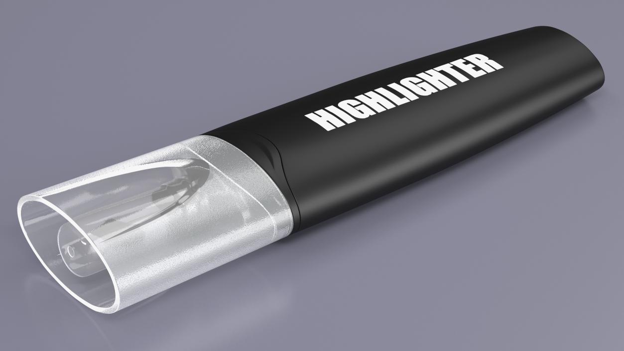 Black Highlighter Marker 3D model