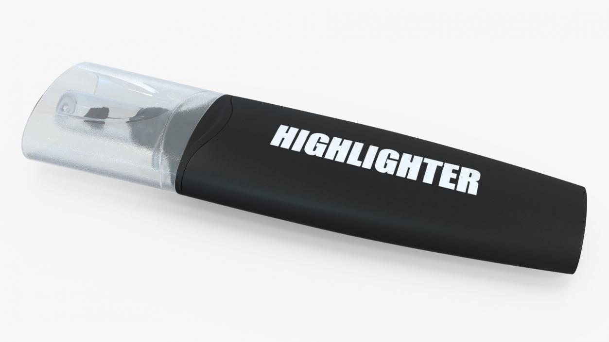 Black Highlighter Marker 3D model