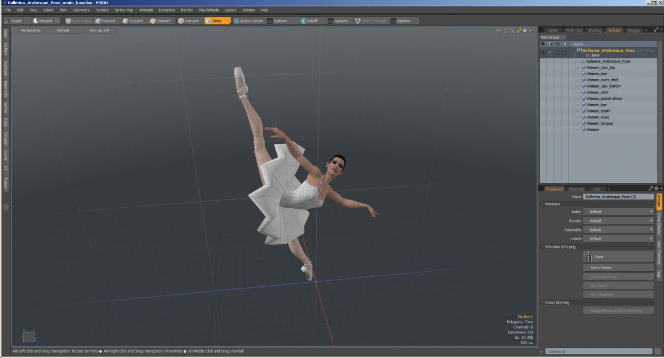 Ballerina Arabesque Pose 3D model