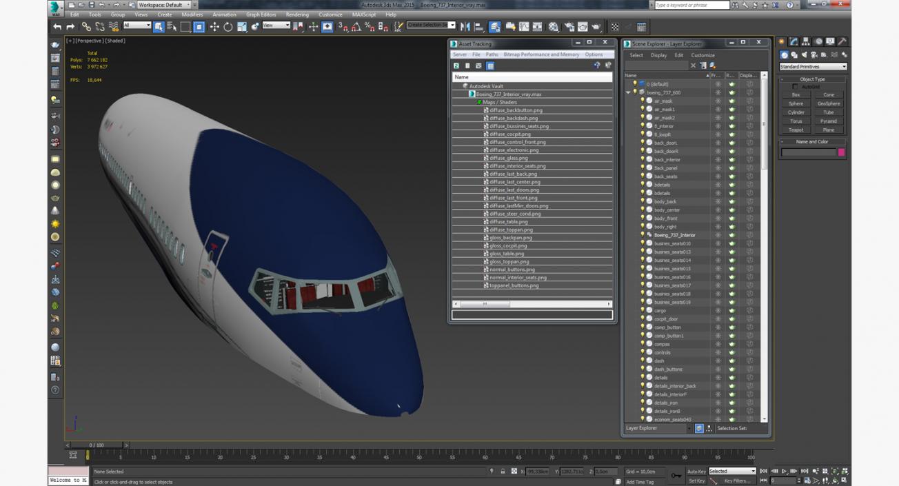 Boeing 737 Interior 3D model